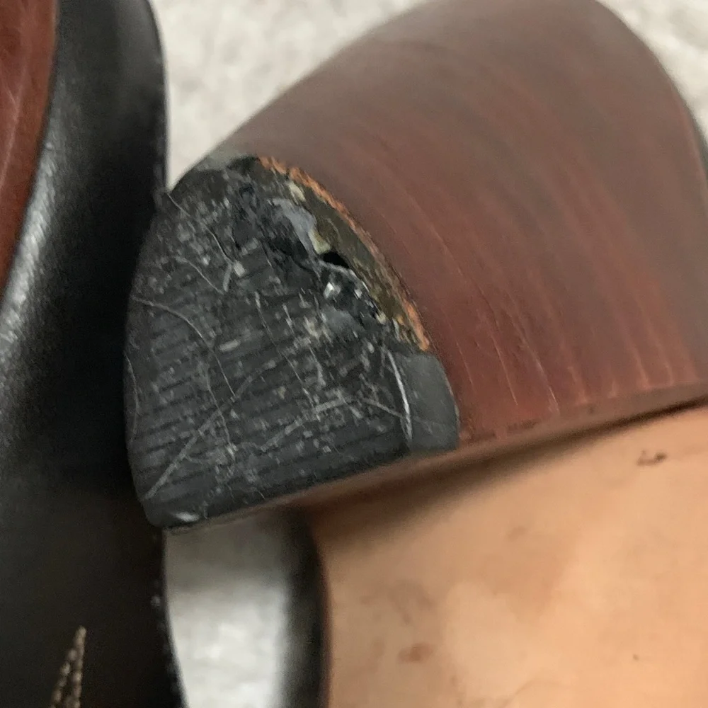 Black Embroidered Leather Mules by Spirituous - Picture 5 of 9